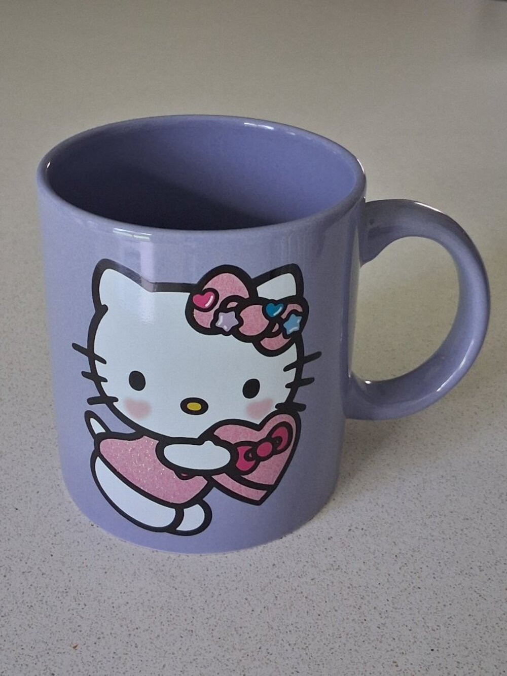 Sanrio Hello Kitty 2023 Light Purple & Pink Glitter 20 oz. Ceramic Coffee Mug